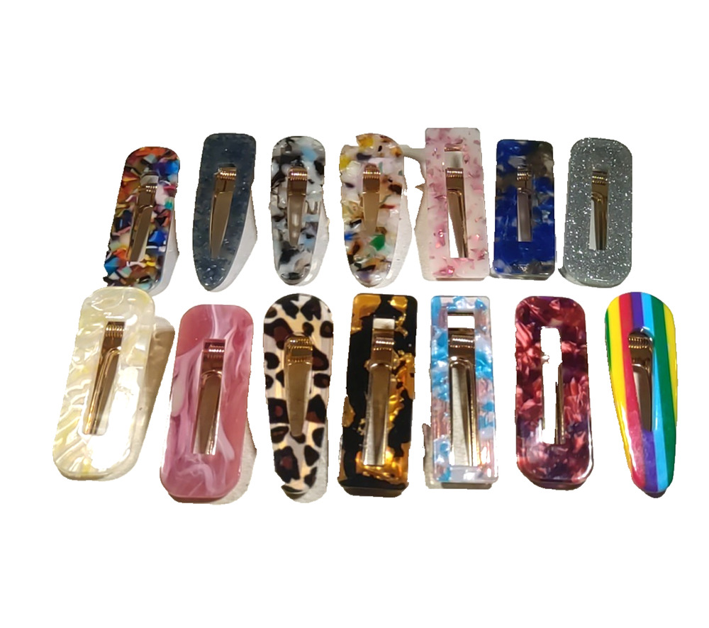 Lot Of 14 Hair Clips Various Colors Beach Swimming Sports
